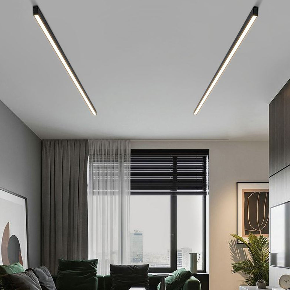 LineaLux LED Deckenleuchte - Modernes Design für Wohnzimmer und Büro, Schwarz Metall